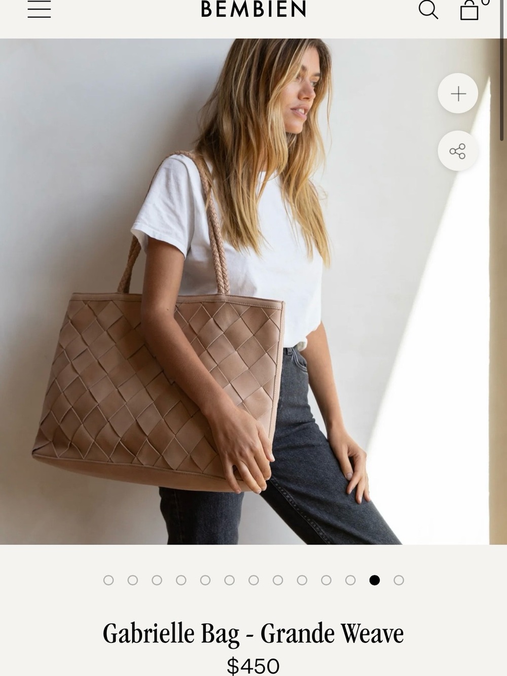 Bembien Gabrielle Grande Weave Tote - Neutral Tan